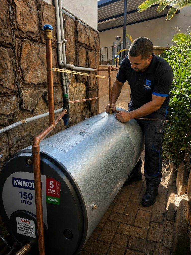 Plumbing renovations Cape Town technician upgrading pipework